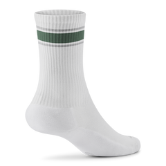 Anytime Crew Sock - Blizzard, Verdant Green (Light Grey Sole)
